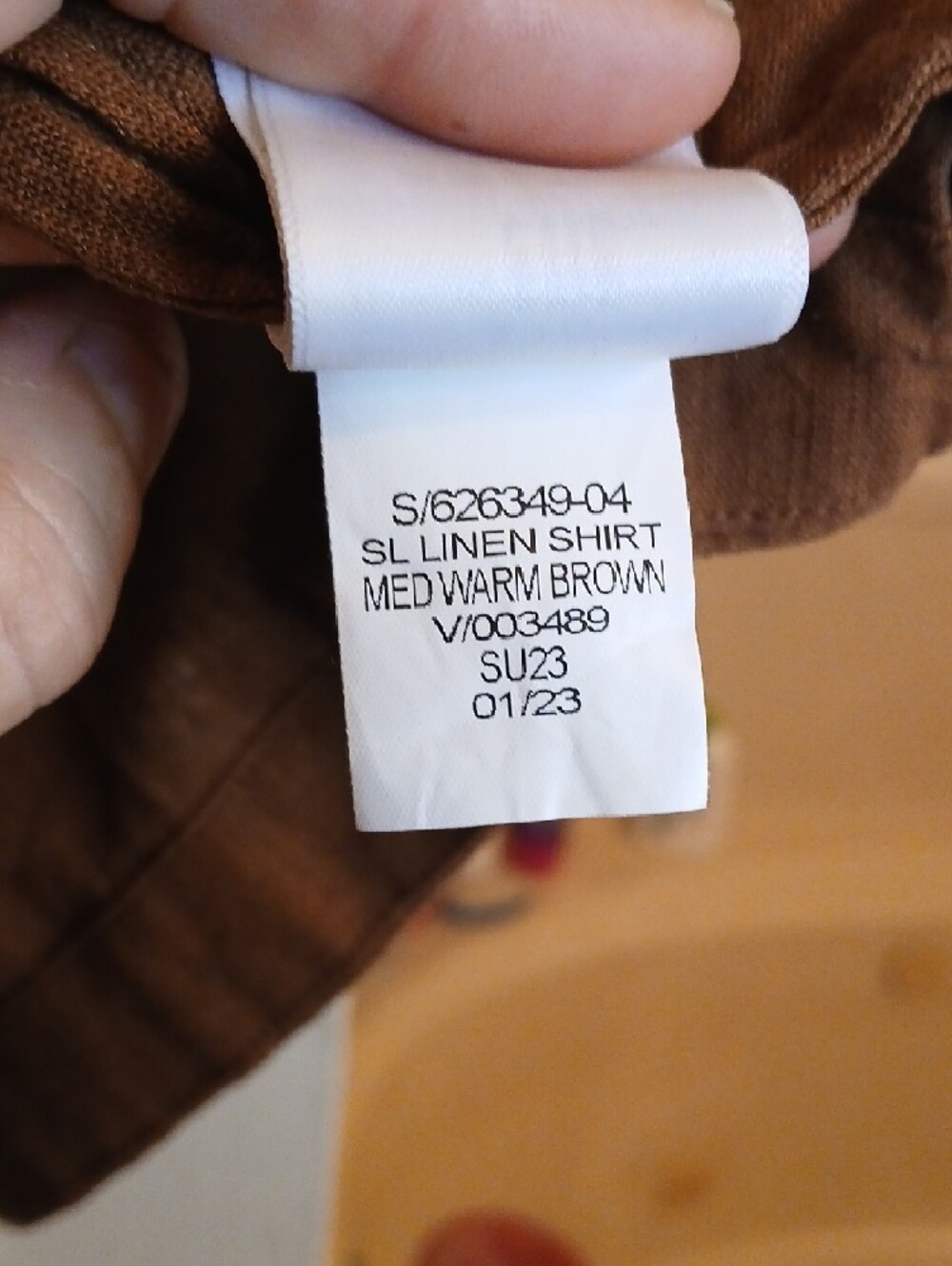 GAP. LINEN,Sleeveless Brown Button-Front Shirt.sz.M - Picture 3 of 7